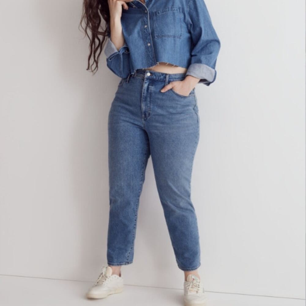 Madewell The Mom Jean 32 Straight Ankle Leg Relaxed Fit Basley Wash 90's Vibes